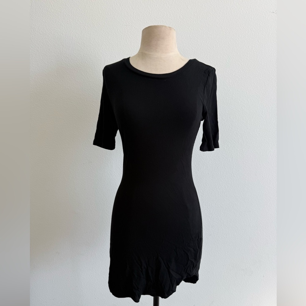 Short sleeve rib mini dress
